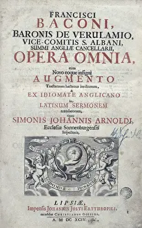 Philosophy Prints: BACON, Francis (1561-1626). 'Opera Omnia' by Francis Bacon
