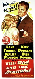 Douglas Prints: THE BAD AND THE BEAUTIFUL, Lana Turner, Kirk Douglas, 1952, poster art