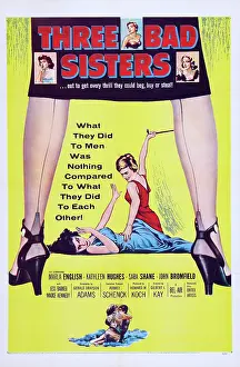 Whipping Prints: THREE BAD SISTERS, US poster art, 1956