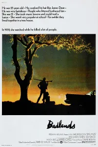 Silhouette Prints: BADLANDS, US poster, Martin Sheen, Sissy Spacek, 1973