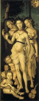 Myths Prints: BALDUNG GRIEN, Hans (1485-1544). The Harmony or, the Three Graces. 1546