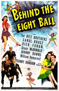 Sitting On Lap Prints: BEHIND THE EIGHT BALL, US poster, bottom right from left: Carol Bruce, Dick Foran, 1942
