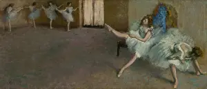 Lcgr1605 Prints: Before the Ballet, by Edgar Degas, 1890-92. French impressionist painting, oil on canvas