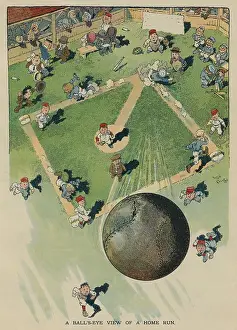 Informal Prints: BALL'S-EYE VIEW OF A HOME RUN, by Will Crawford, 1913