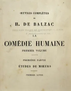 Foreground Prints: BALZAC, Honor de (1799-1850). Title page of the first volume from Honore de Balzac's complete works