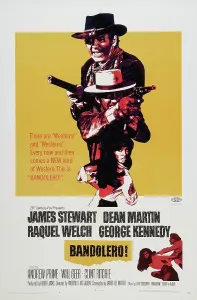 February Prints: BANDOLERO!, US poster, top: James Stewart, Dean Martin, Raquel Welch, 1968