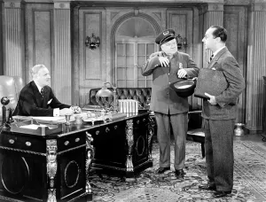 Guard Prints: THE BANK DICK, from left: Pierre Watkin, W C Fields, Franklin Pangborn, 1940