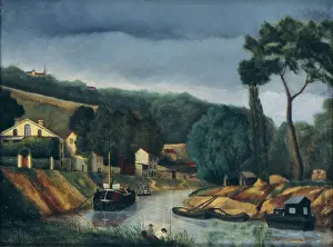 Reflection Prints: Bank of a river, by Henri Rousseau also known as Doganiere