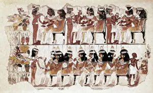 Al Uqsor Prints: Banquet scene. ca. 1350 BC. 18th Dynasty