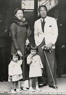Trousers Prints: Bao Dai, King of Annam (now central Vietnam) with his family in Paris