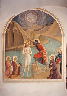 John The Baptist Prints: The Baptism of Christ, by Guido di Pietro (Piero) known as Beato Angelico