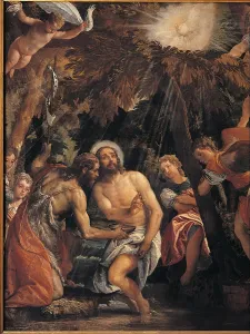 John The Baptist Prints: Baptism and Temptation of Christ