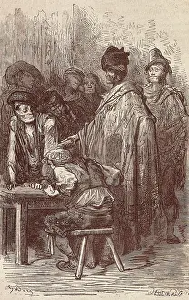 Poncho Prints: Bar un Madrid. Illustration from Charles Davillier's Voyage en Espagne'