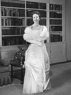 Formal Dress Prints: Barbara Eisenhower in the gown she will wear to the 1957 Inaugural Ball