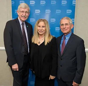 Doctors Prints: Barbra Streisand with Francis Collins and Anthony Fauci at the National Institutes of Health