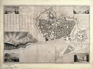 Cartographies Prints: Barcelona (19th c.). Geometrical map