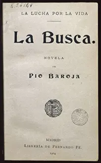 Pio 1872 1956 Prints: BAROJA NESSI, Po (1872-1956). Cover from the novel 'The Quest' of Po Baroja