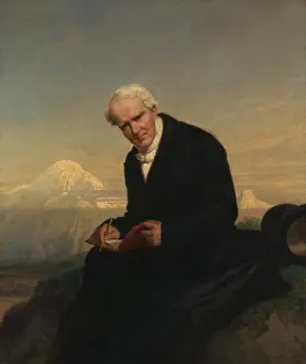 BARON ALEXANDER VON HUMBOLDT, by Julius Schrader, 1859, German painting, oil on canvas. Von Humboldt was one of the most important natural scientists of the 19th century