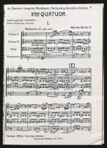 Bartok Prints: BARTOK, Bela (1881-1945). String Quartet number 2