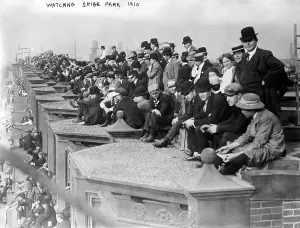 1910s Candid Prints: Baseball. Crowds watching Shibe Park from neighboring rooftops. Philadelphia, Pa. 1910