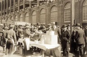 Brooklyn Prints: Baseball. Hot Dog vendors sell to fans at Ebbets Field