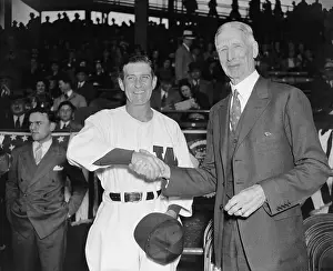 Connie Prints: Baseball Managers Bucky Harris (left) and Connie Mack, April 18, 1938