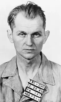 Mugshots Prints: Basil the Owl Banghart, surrendered to FBI shortly after G-men killed two members of the gang
