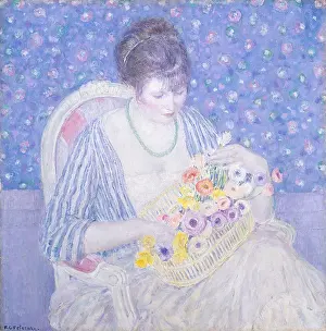 20 35 Years Old Prints: The Basket of Flowers, by Frederick Carl Frieseke