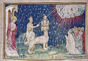 Terror Prints: BATAILLE, Nicolas (14th c.). he Beast out of the Earth Making Fire Come Down from Heaven