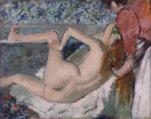 Degas Prints: After the Bath, by Edgar Degas, 1895, French impressionist painting, oil on canvas