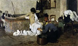Towel Prints: After the Bath, by Giacomo Favretto