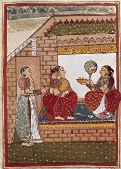 Maid Prints: Bath of an Indian princess. Indian-Mongolian Art