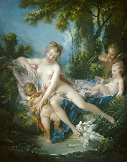 Classical Prints: The Bath of Venus, by Francois Boucher, 1751, French painting, oil on canvas