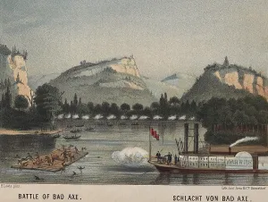 Massacre Prints: Battle of Bad Axe, Aug. 1-2, 1832, was the final battle of the Black Hawk War