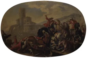 Corpse Prints: Battle Between Christian Knights and Turks Horsemen