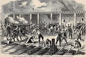 Shelling Prints: Battle on the Confederate ironclad floating battery during the bombardment of Fort Sumter