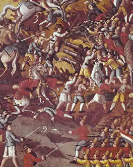 Conflicts Prints: Battle of Guarapes, 1649, between Portuguese and Dutch troops