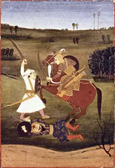 Evil Prints: Battle against a knight on a horse and a standing knight