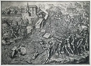 Charles V 1500 1558 Prints: Battle of Mhlberg. Engraving from the German School