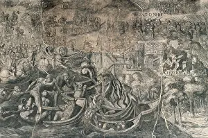 To Be Wrecked Prints: Battle of MUhlberg: Charles V's imperial troops crossing Elbe river