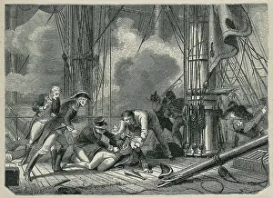 Viscount 1758 1805 Prints: Battle of Trafalgar (1805). Death of the English Admiral Horatio Nelson