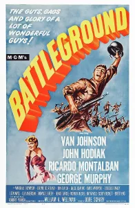 Denise Prints: BATTLEGROUND, US poster, John Hodiak (top), Denise Darcel (bottom), 1949