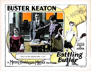 Finger Prints: BATTLING BUTLER, lobbycard, Buster Keaton (center), Sally O'Neil (right), 1926