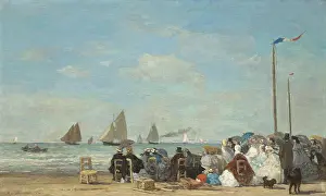 Eugene Prints: Beach Scene at Trouville, by Eugene Boudin