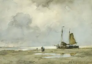Brush Prints: Beached Boat, by Johan Hendrik Weissenbruch