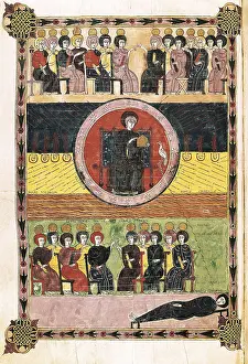 Paramos De Leon Prints: Beatus of Libana. 1047. Depiction of God on his throne with the 24 elders