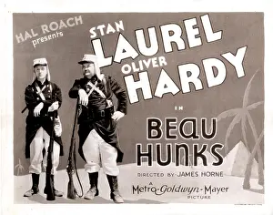 BEAU HUNKS, lobbycard, from left: Stan Laurel, Oliver Hardy, 1931
