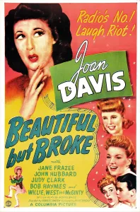 BEAUTIFUL BUT BROKE, US poster, top from left: Joan Davis, Judy Clark, Jane Frazee, 1944