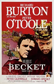 Burton Prints: BECKET, US poster art, from left, Richard Burton, Peter O'Toole, 1964