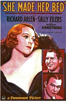 Drama Prints: SHE MADE HER BED, US poster, from top: Sally Eilers, Richard Arlen, Robert Armstrong, 1934